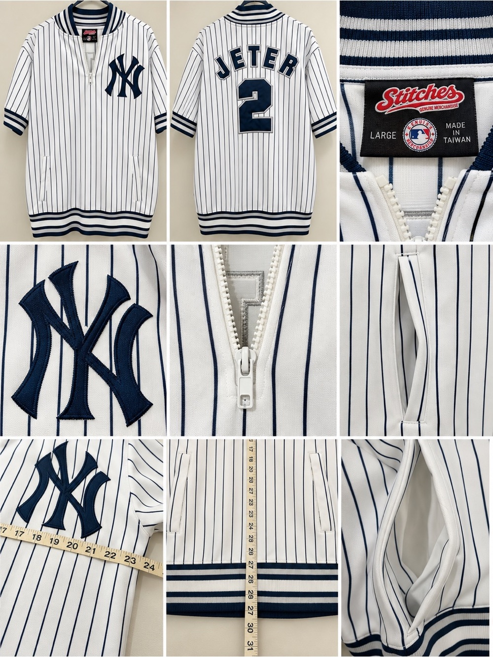 Vintage Stitches brand MLB NY Yankees 1/4-zip Pullover Jersey Windshirt Men’s L